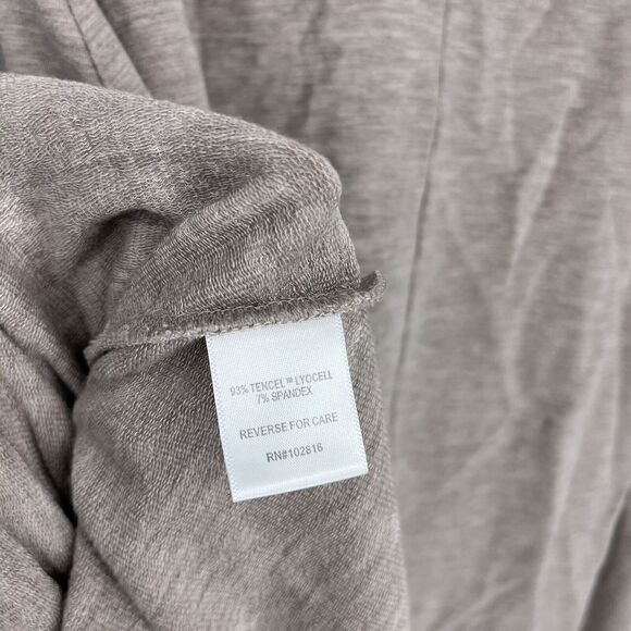 Garnet Hill Shirt Size XS Women Beige Pop Over Knit Asymmetric Tunic Top V Neck - Picture 6 of 7